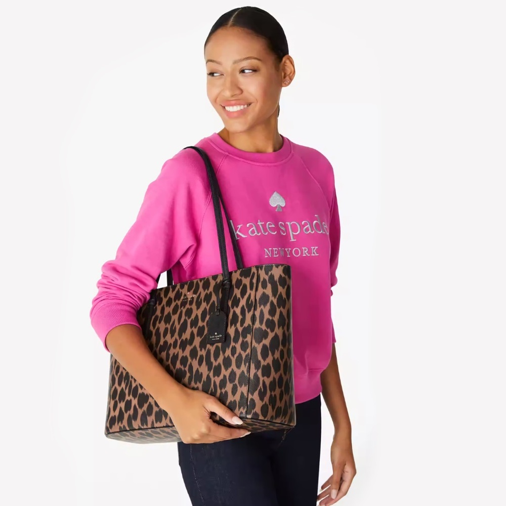 ♠️Kate Spade Schuyler Leopard Spotted Animal Printed Medium Tote Bag NWT - Picture 7 of 7